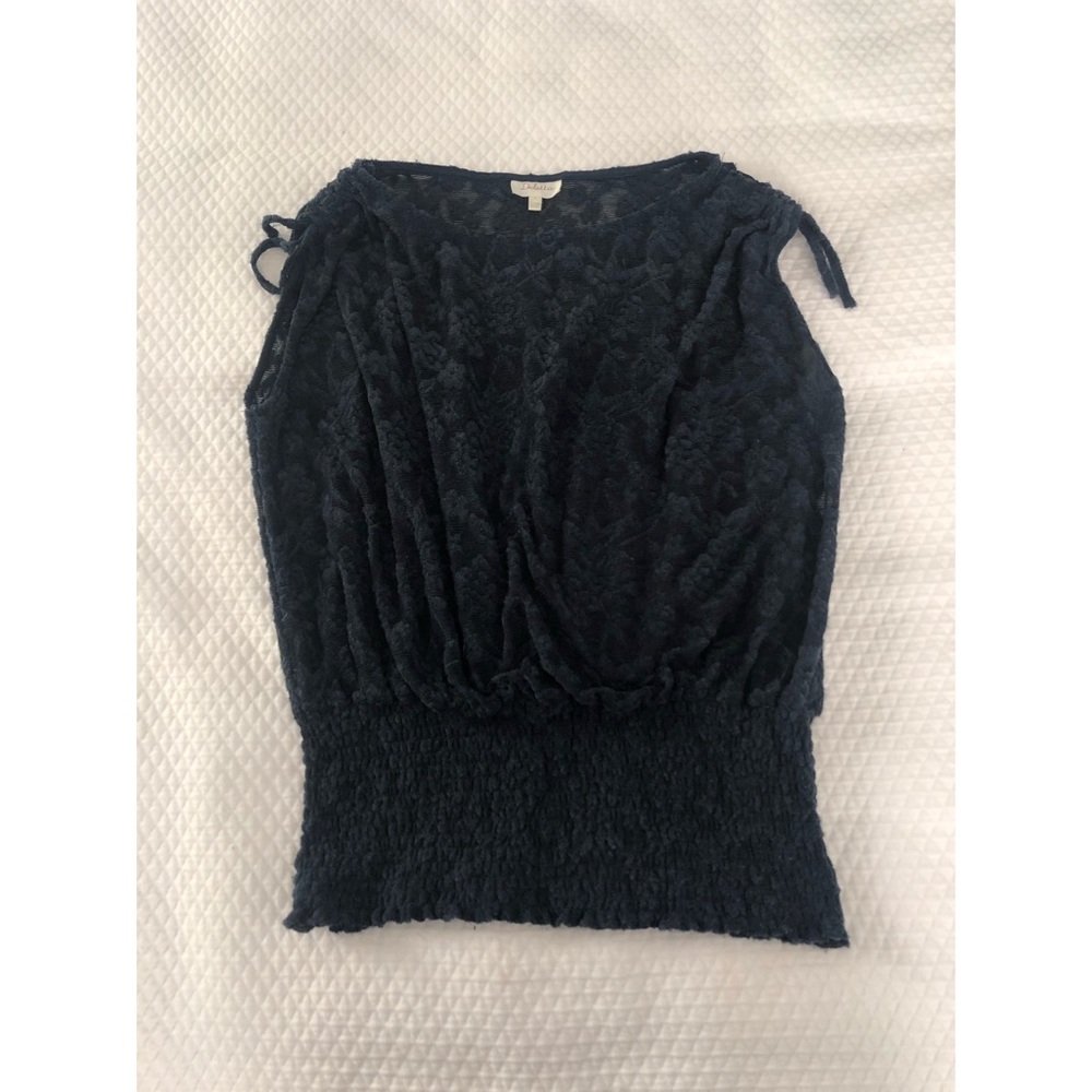 Anthro Navy floral sleeveless top
